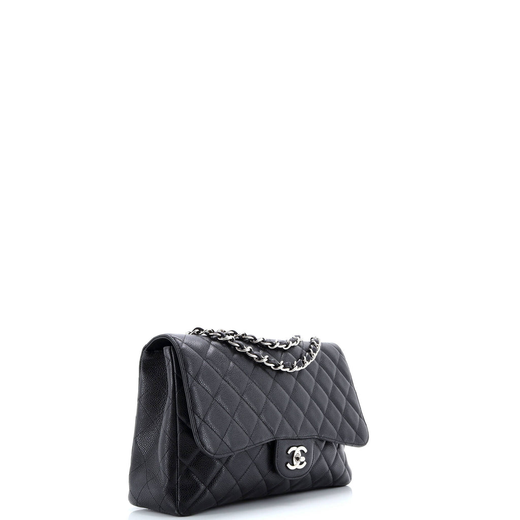 Classic Single Flap Bag Quilted Caviar Jumbo