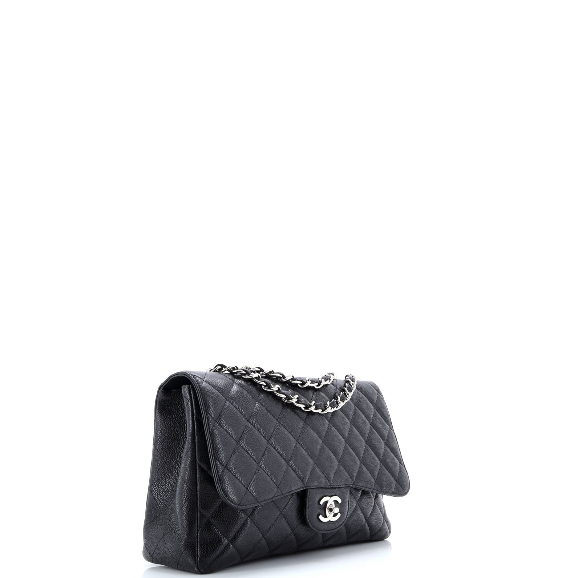 Classic Single Flap Bag Quilted Caviar Jumbo