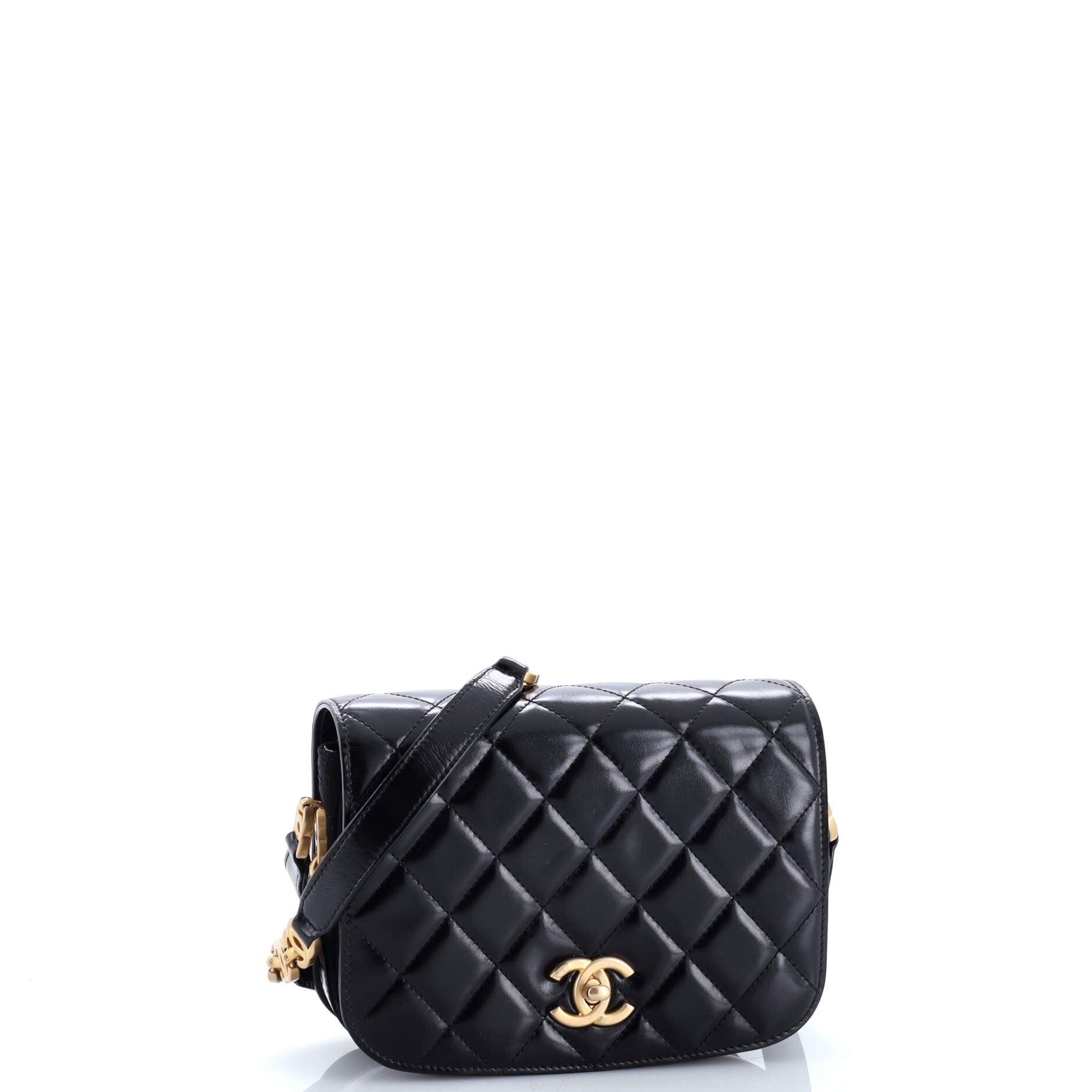 My Sweet CC Full Flap Messenger Bag Quilted Shiny Calfskin with Suede Mini