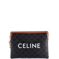 Logo Zip Wristlet Pouch Triomphe Coated Canvas Small