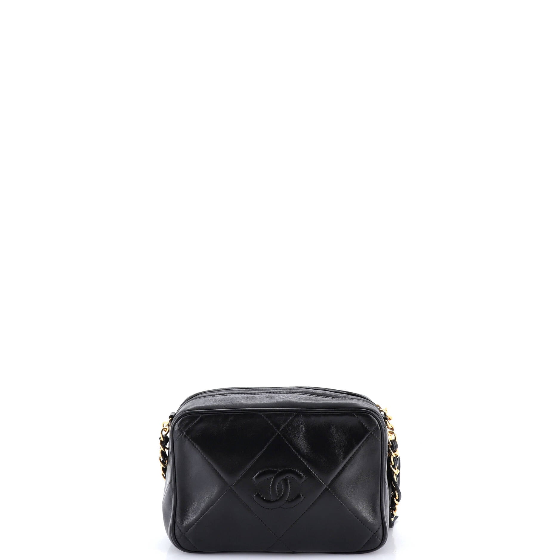 Vintage Diamond CC Camera Bag Quilted Leather Small