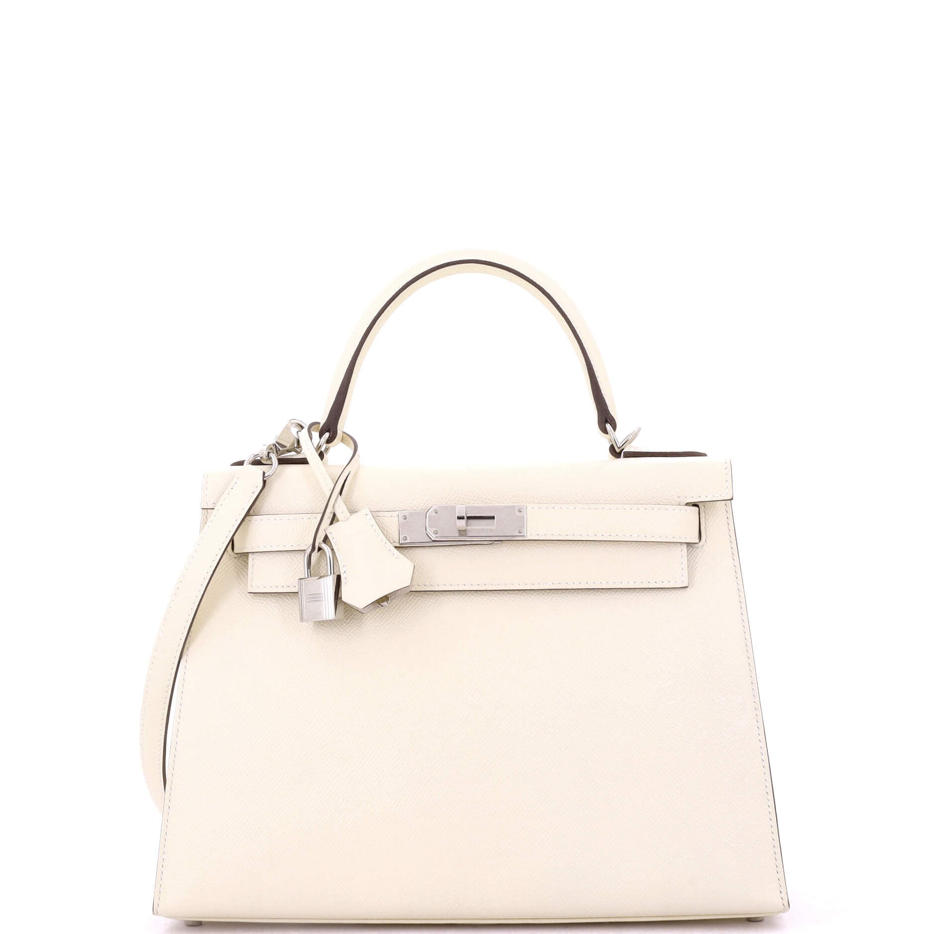Kelly Handbag Light Epsom with Palladium Hardware 28