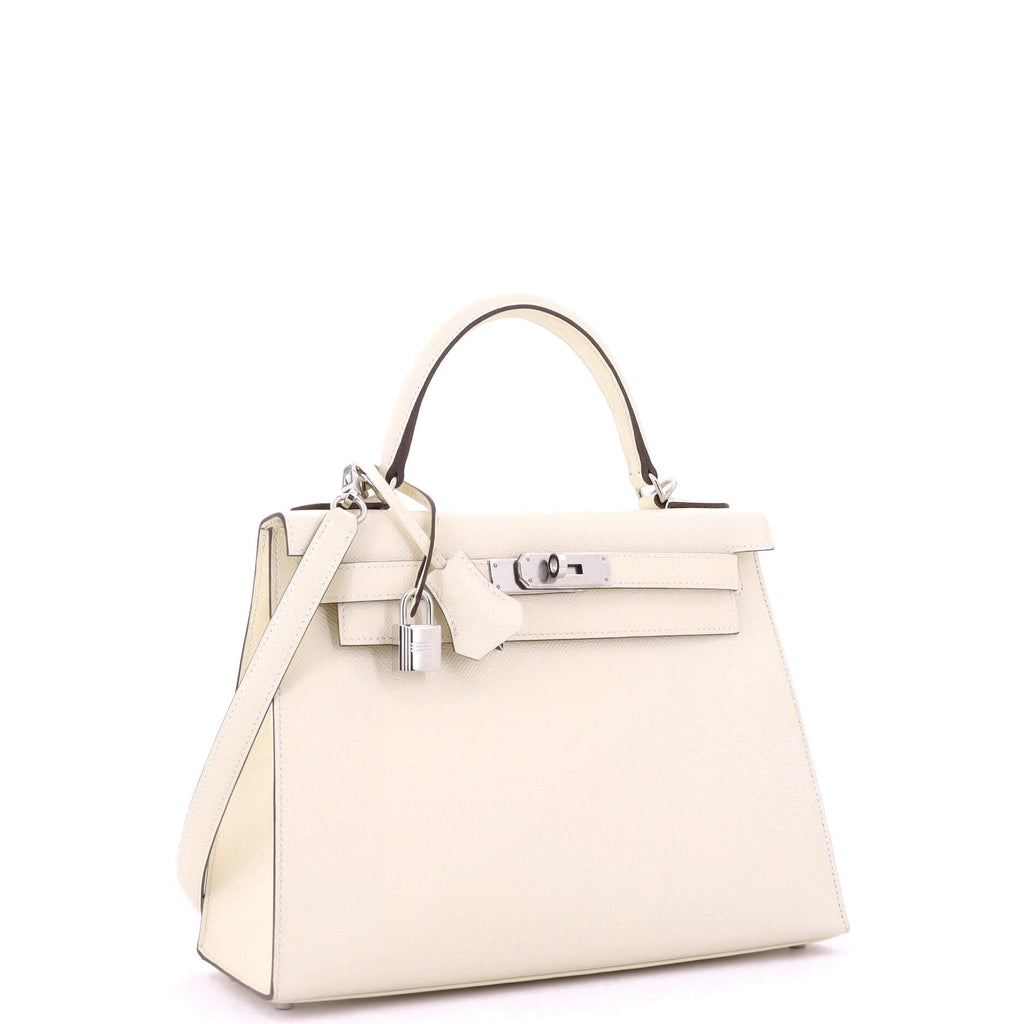 Kelly Handbag Light Epsom with Palladium Hardware 28