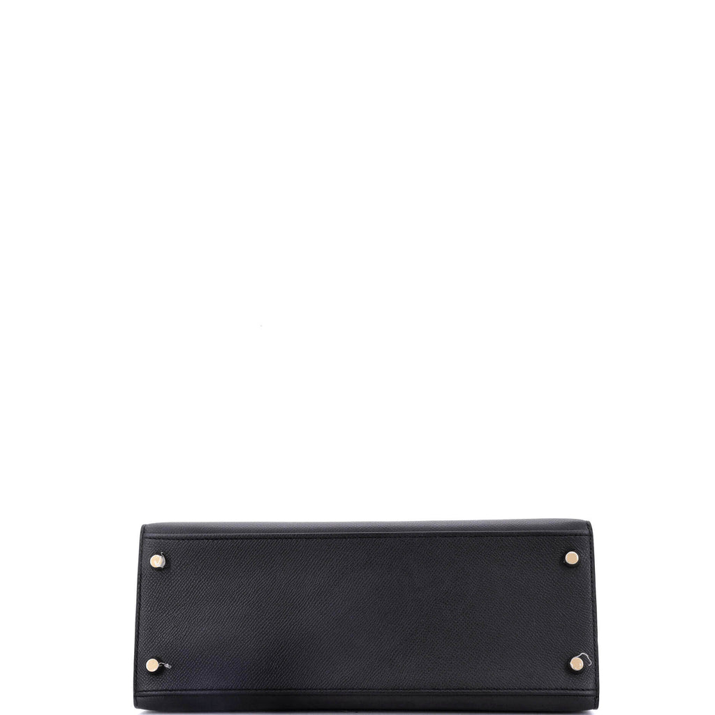 Kelly Handbag Noir Epsom with Gold Hardware 28