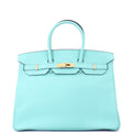 Birkin Handbag Bleu Atoll Epsom with Gold Hardware 35