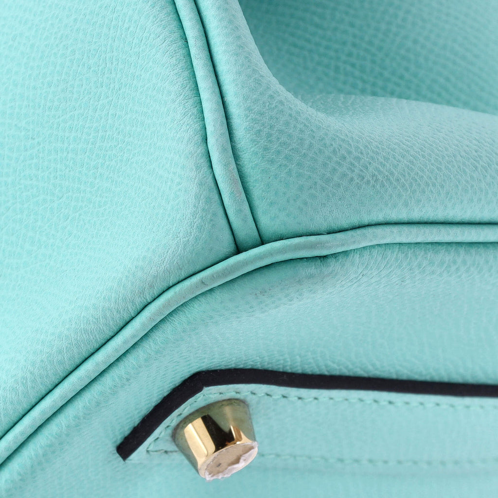 Birkin Handbag Bleu Atoll Epsom with Gold Hardware 35