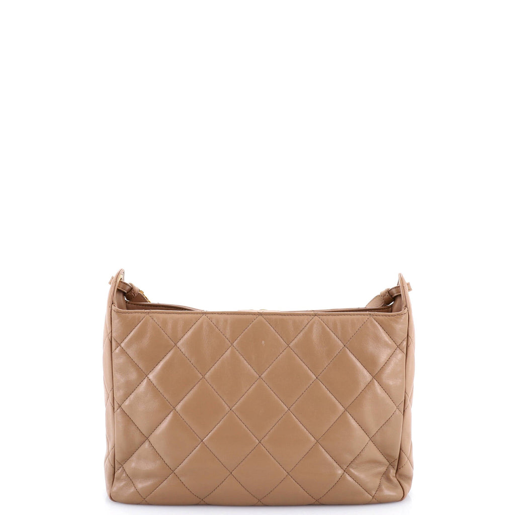 CC Turnlock Belted Chain Handle Hobo Quilted Lambskin Medium