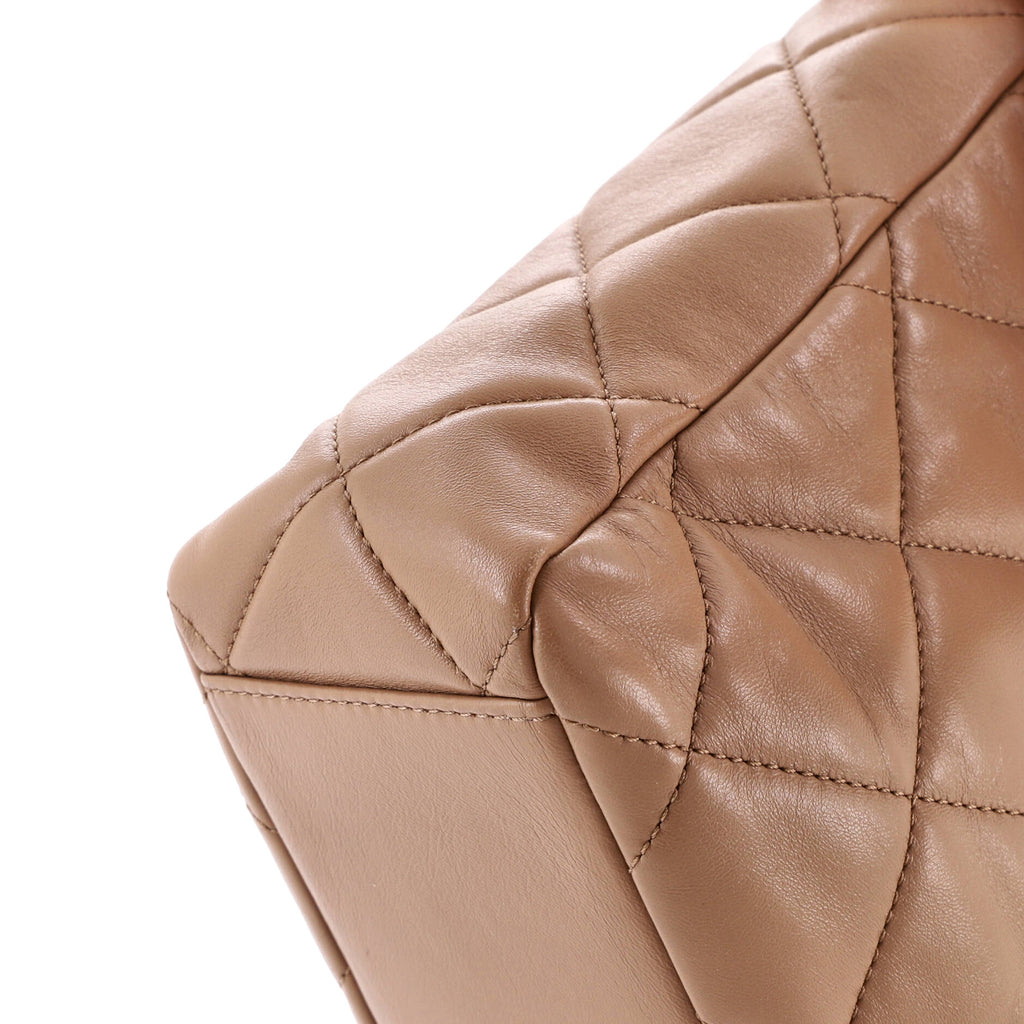 CC Turnlock Belted Chain Handle Hobo Quilted Lambskin Medium