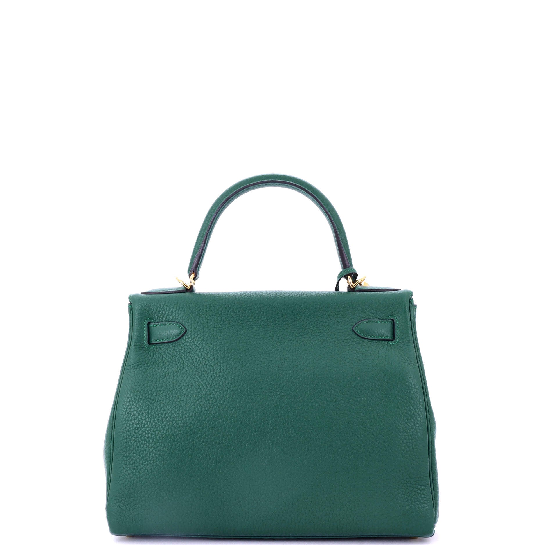 Kelly Handbag Malachite Clemence with Gold Hardware 28