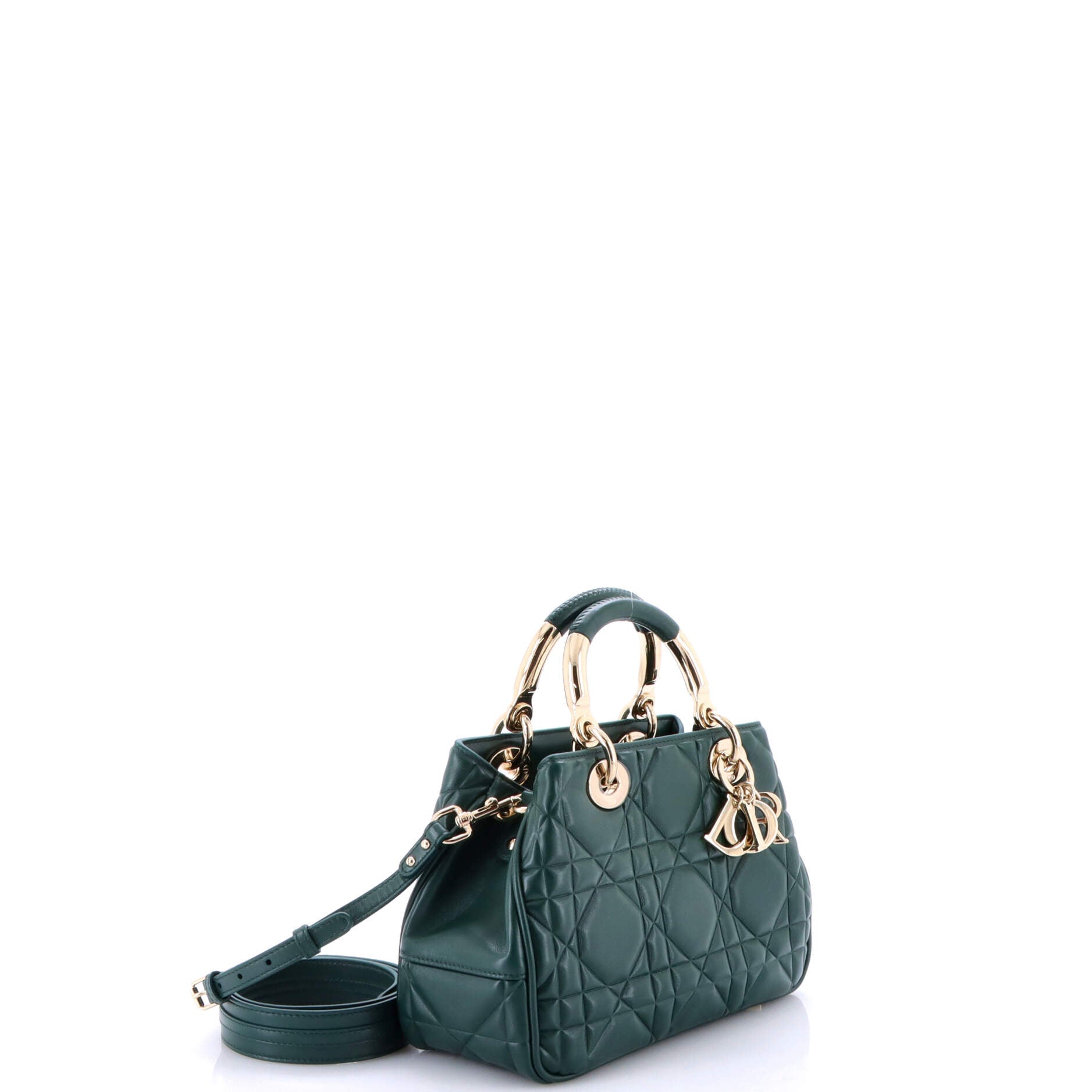 Lady 95.22 Bag Cannage Embossed Leather Small