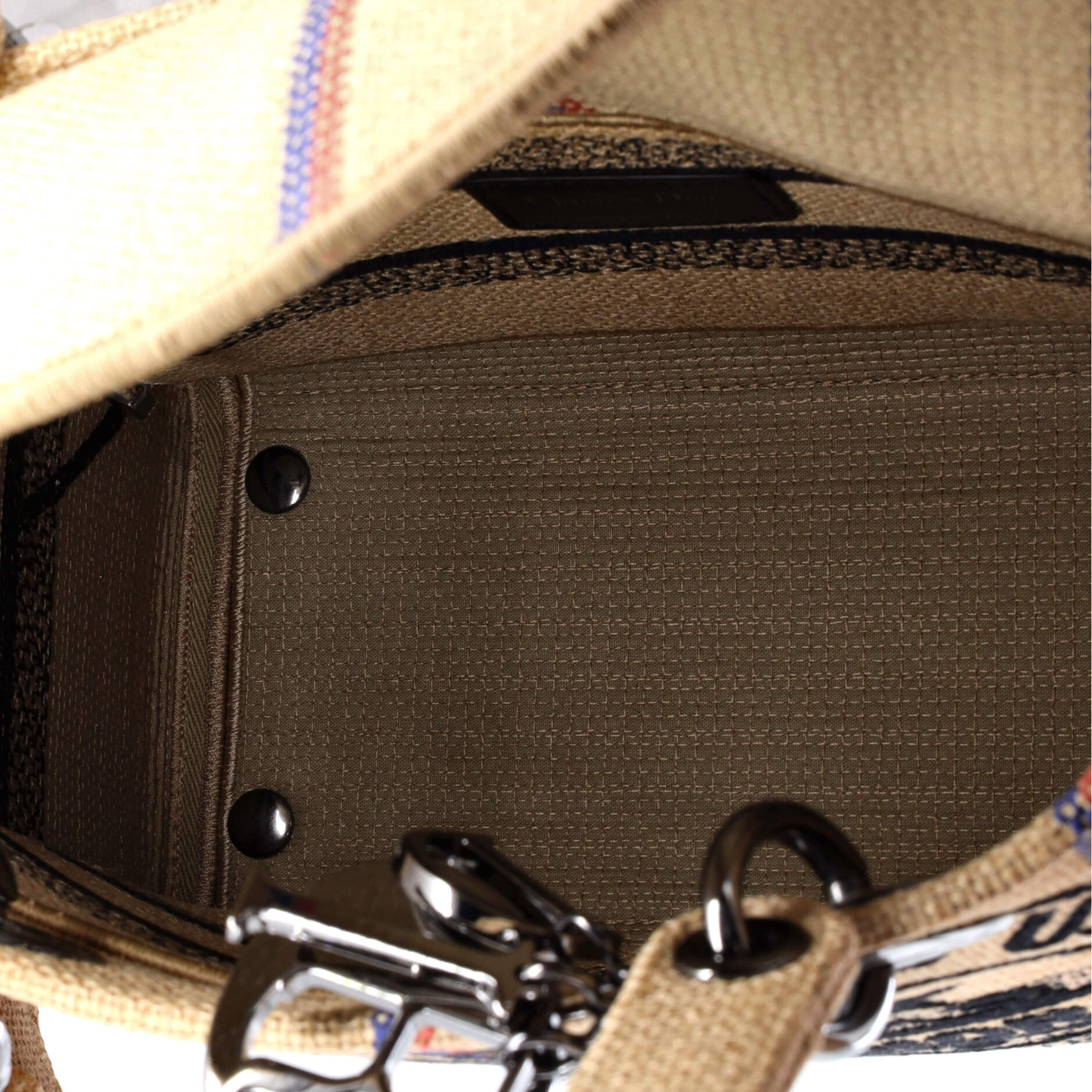 Lady D-Lite Bag Embroidered Raffia Medium
