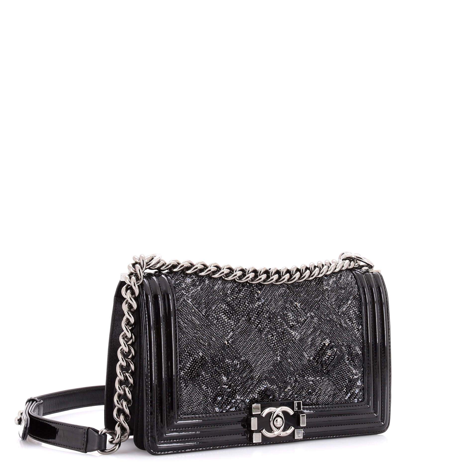Boy Flap Bag Sequin with Patent Old Medium