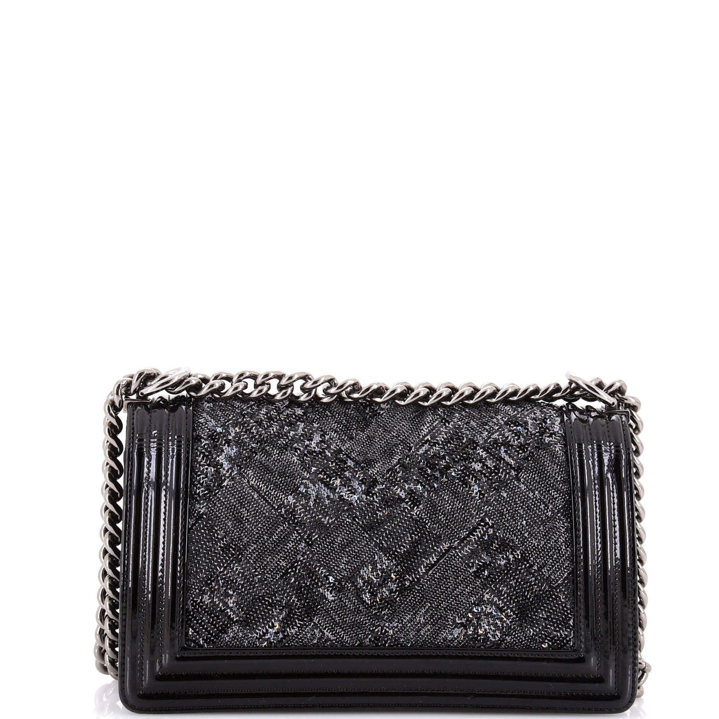 Boy Flap Bag Sequin with Patent Old Medium