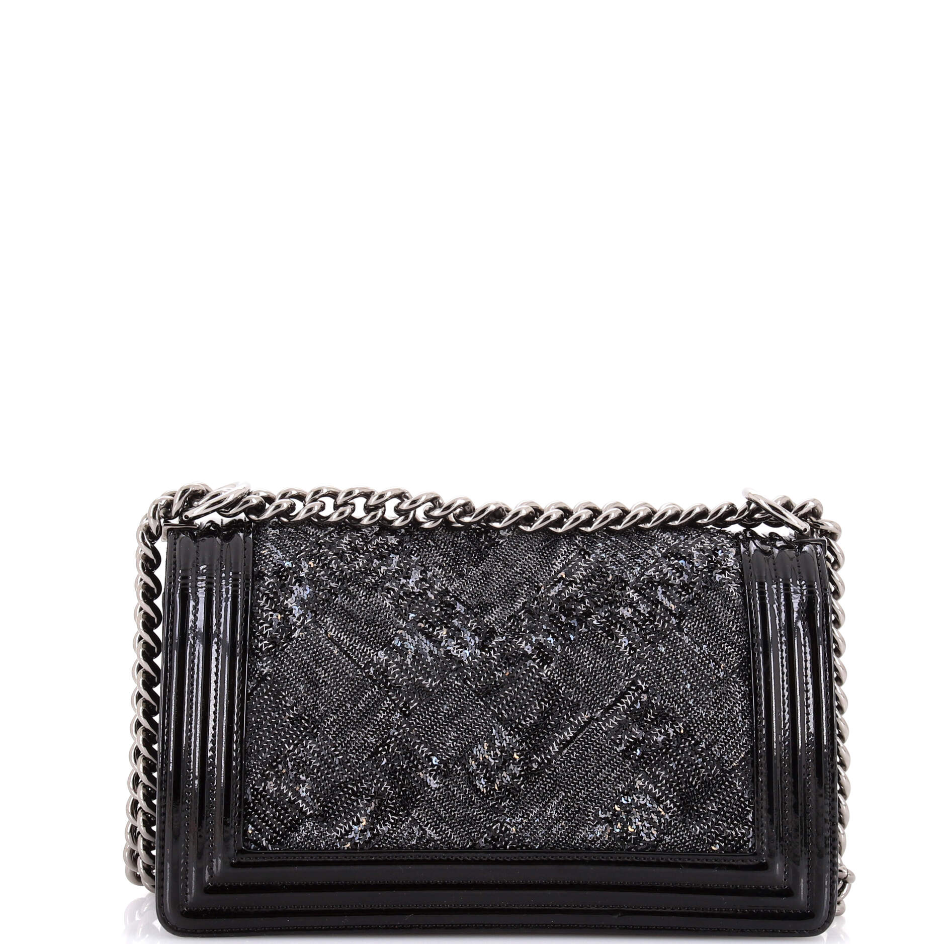 Boy Flap Bag Sequin with Patent Old Medium