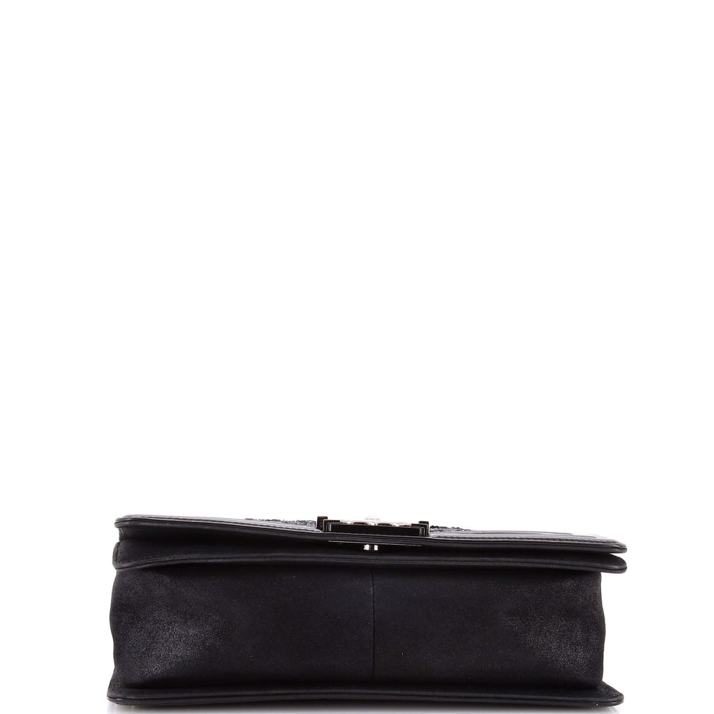 Boy Flap Bag Sequin with Patent Old Medium
