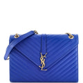 Classic Monogram Envelope Satchel Matelasse Chevron Leather Large