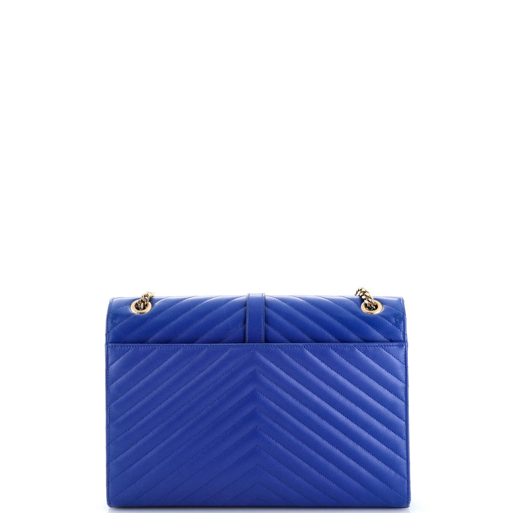 Classic Monogram Envelope Satchel Matelasse Chevron Leather Large