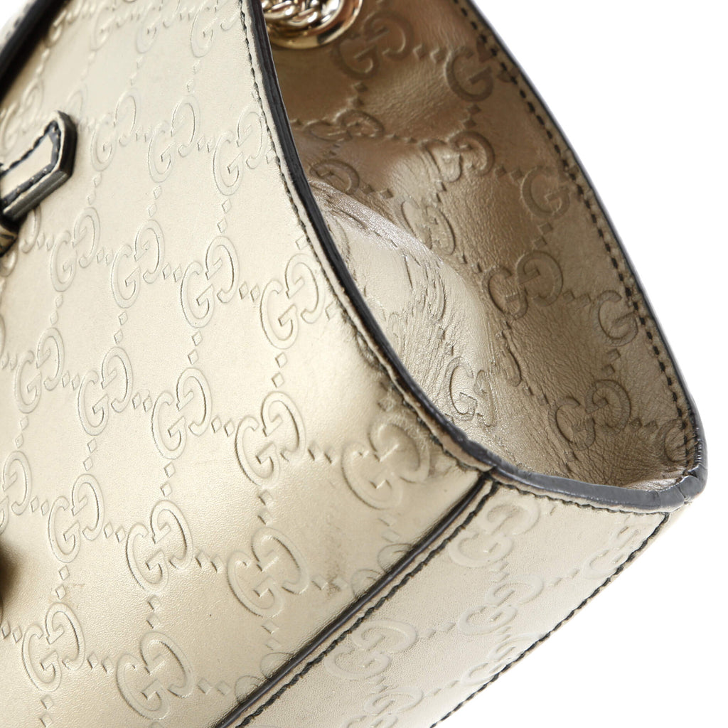 Emily Chain Flap Shoulder Bag Guccissima Leather Small