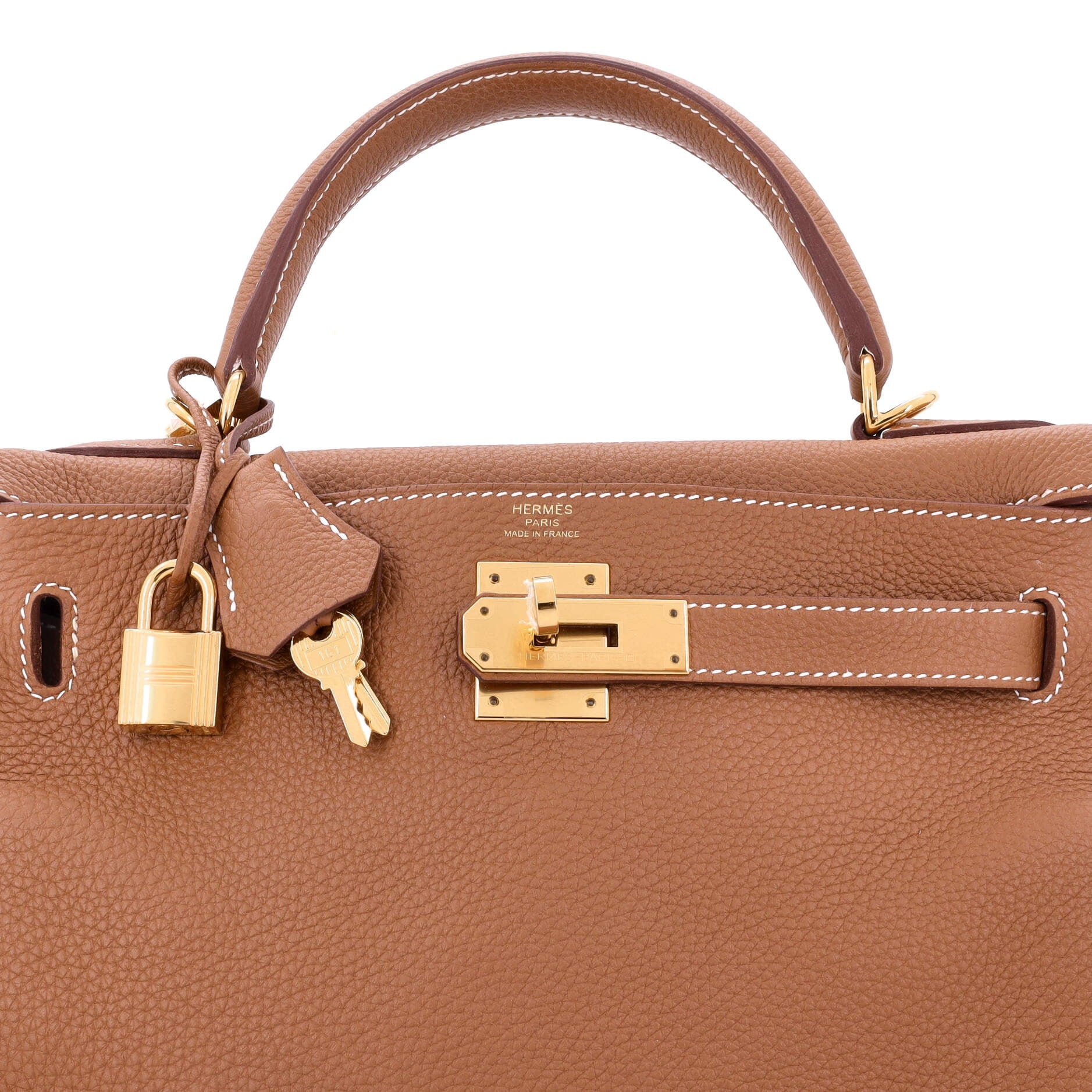Kelly Handbag Gold Togo with Gold Hardware 28