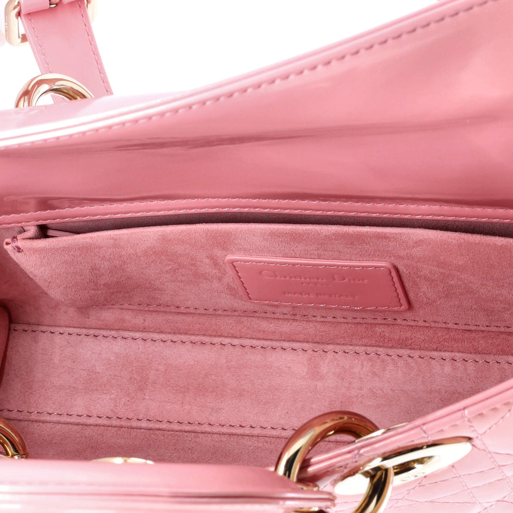 Lady D-Joy Bag Cannage Quilt Iridescent Patent Medium