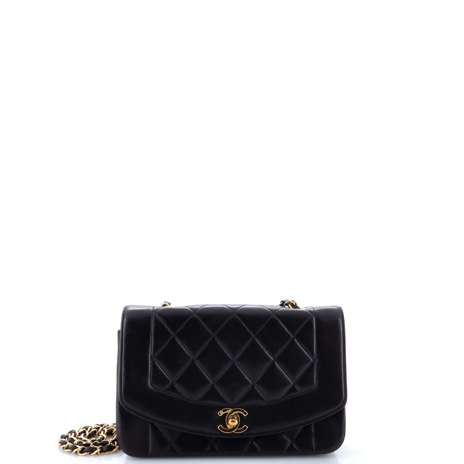 Vintage Diana Flap Bag Quilted Lambskin Small