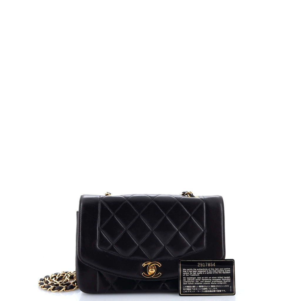 Vintage Diana Flap Bag Quilted Lambskin Small
