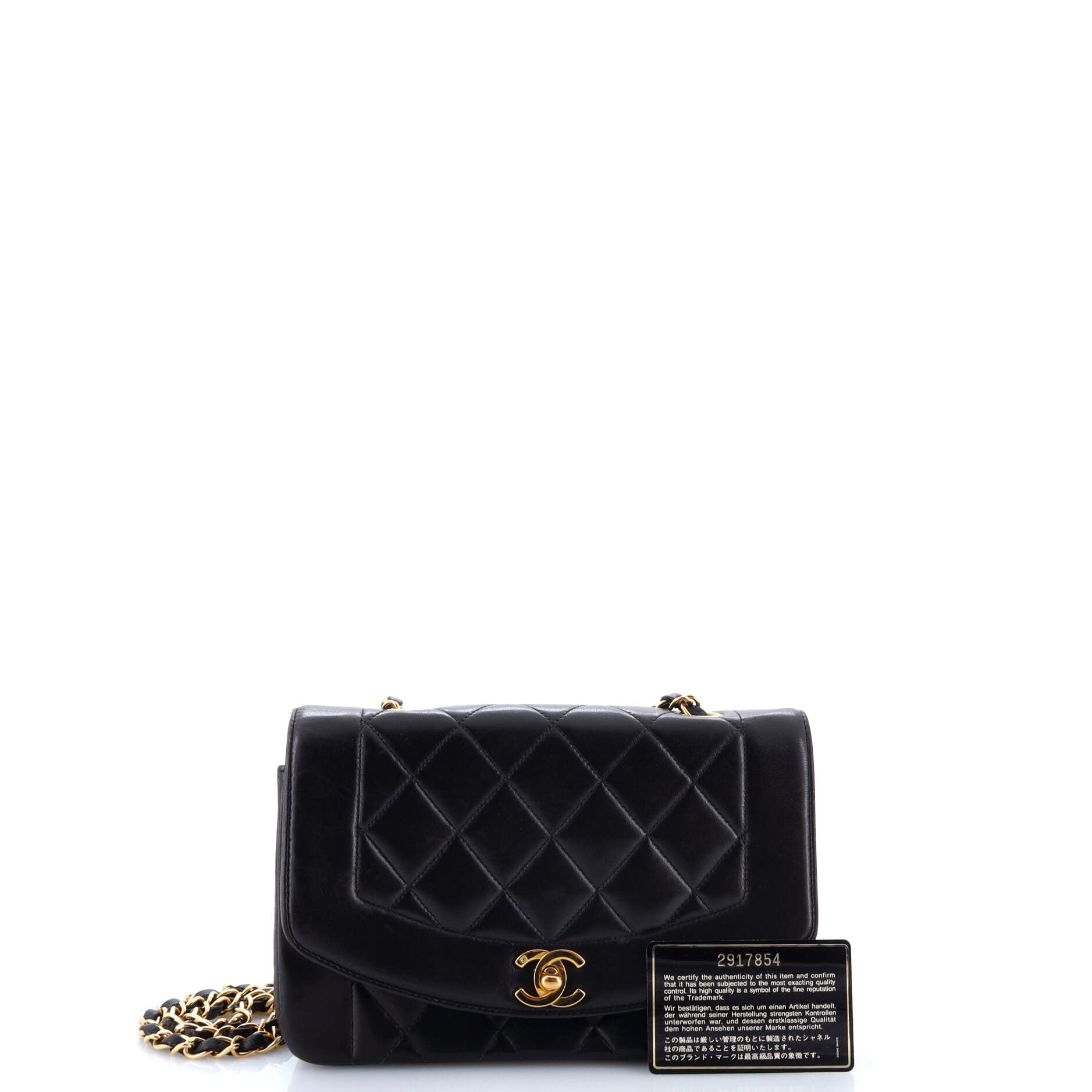 Vintage Diana Flap Bag Quilted Lambskin Small