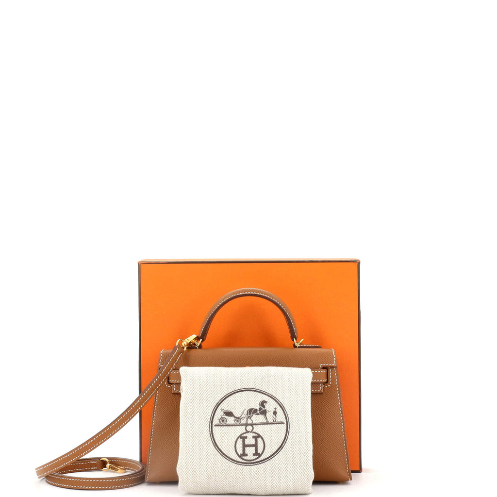 Kelly Mini II Bag Gold Epsom with Gold Hardware 20
