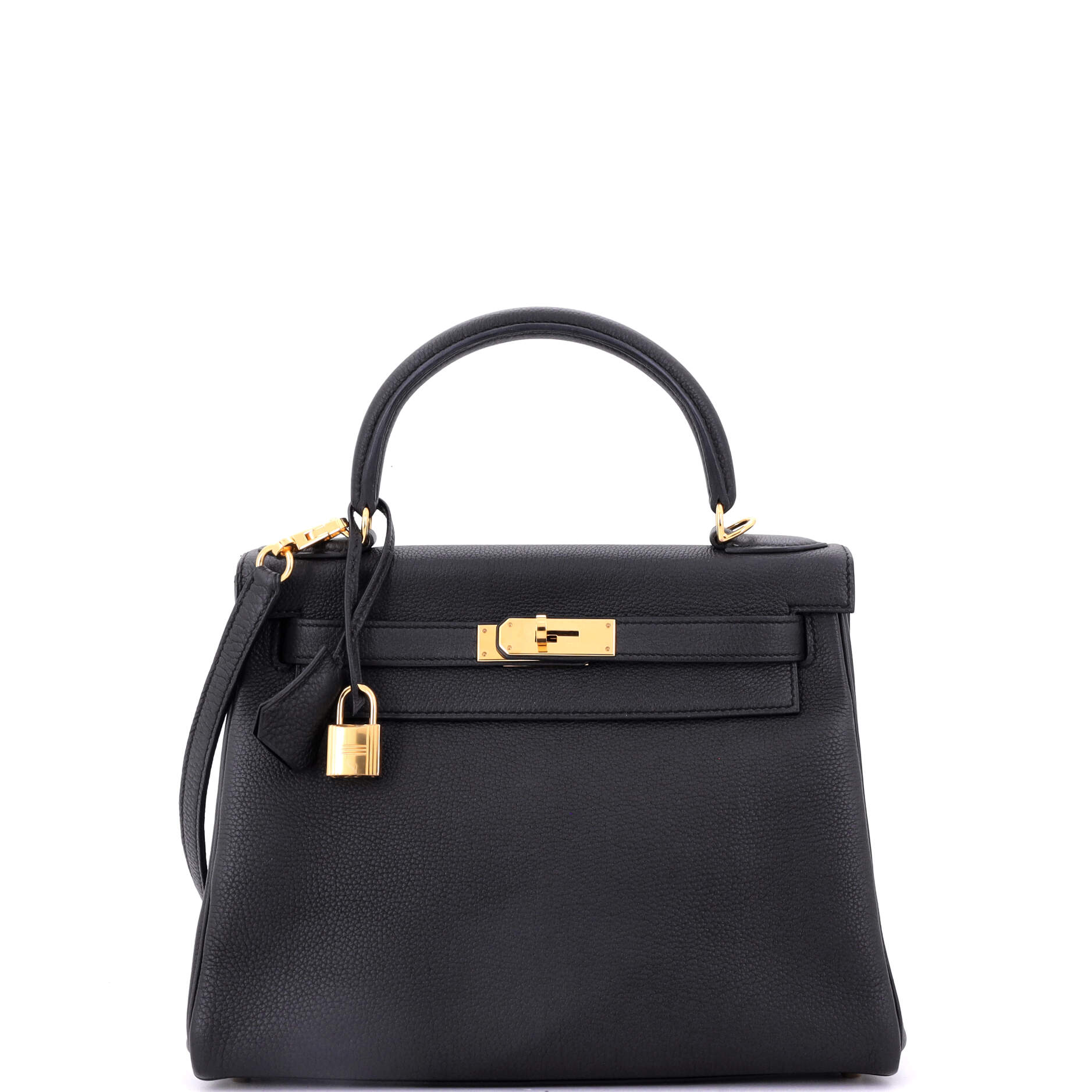 Kelly Handbag Noir Togo with Gold Hardware 28