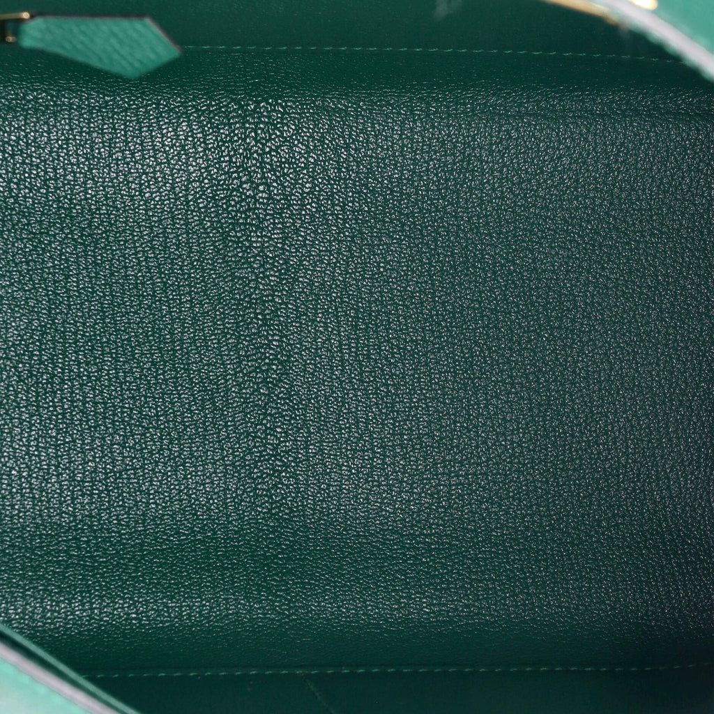 Kelly Handbag Vert Vertigo Epsom with Gold Hardware 28