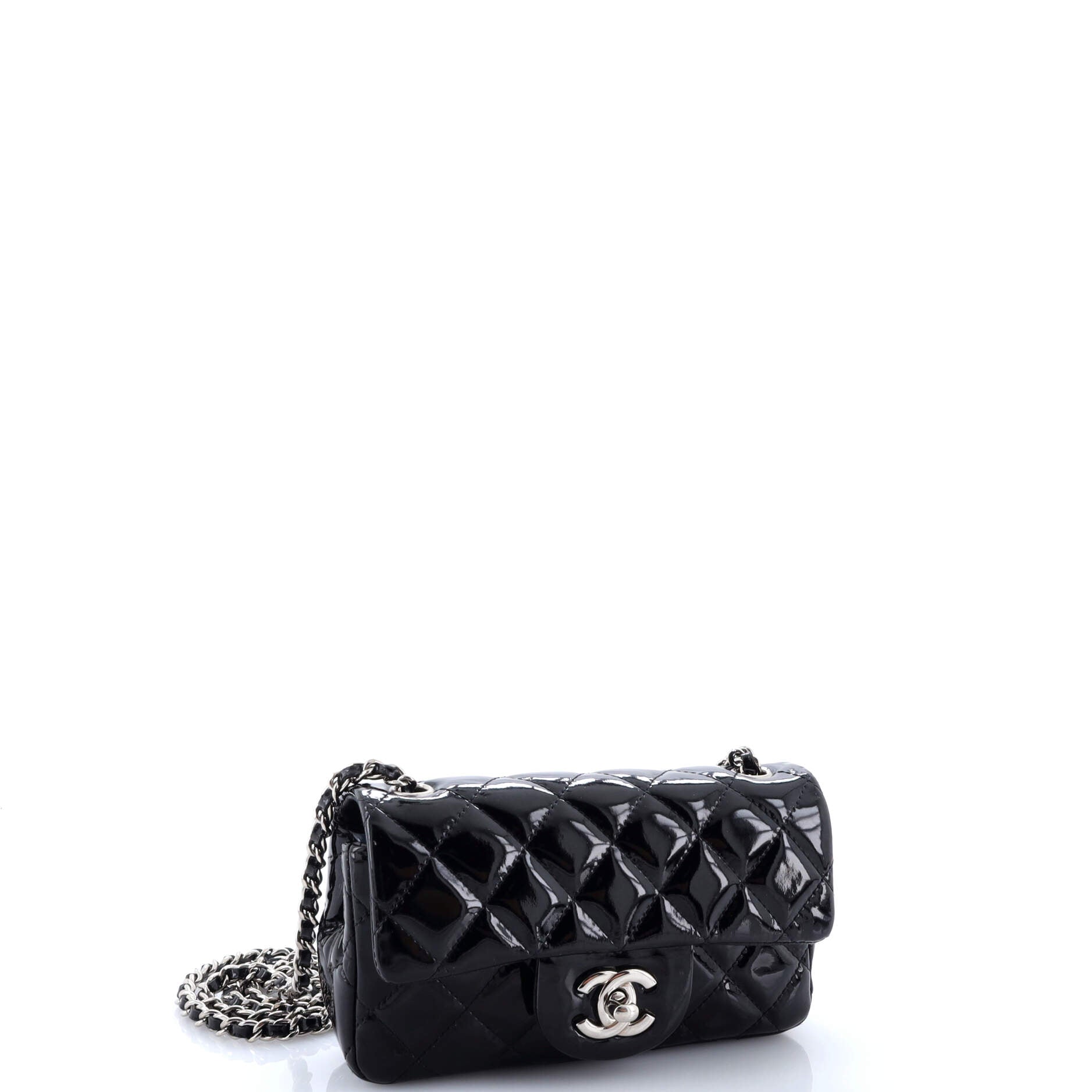 Classic Single Flap Bag Quilted Patent Extra Mini