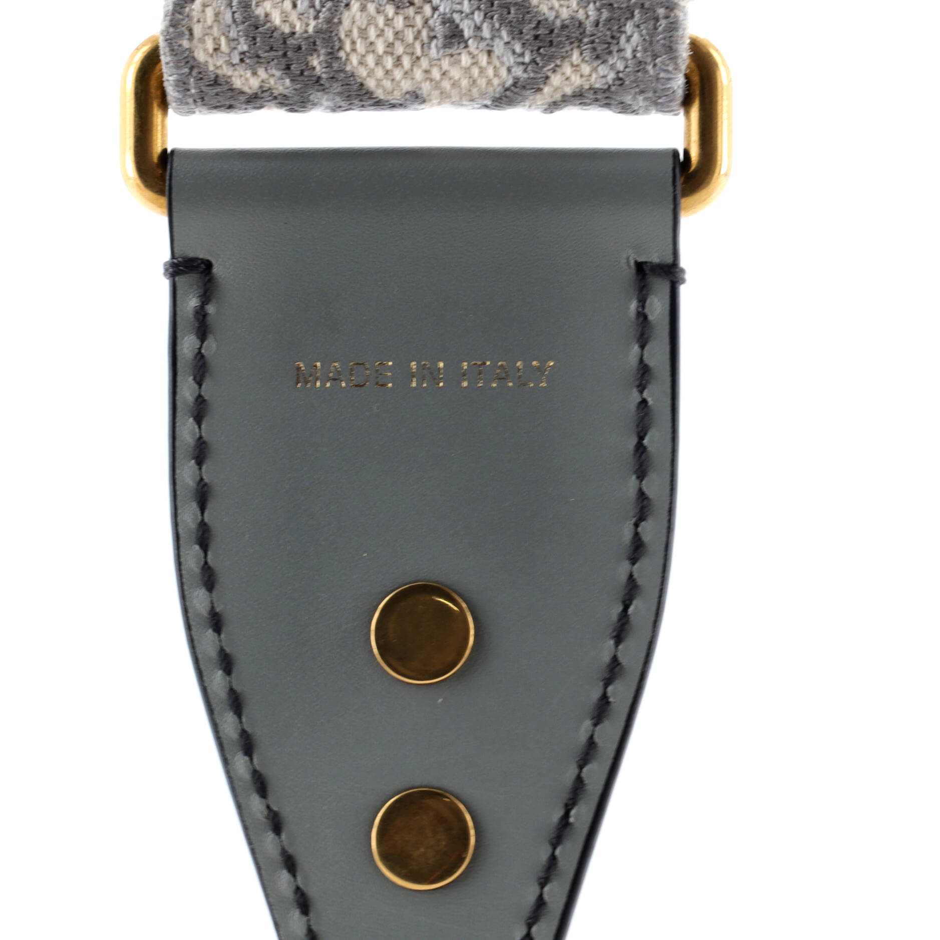 Shoulder Strap Embellished Oblique Canvas