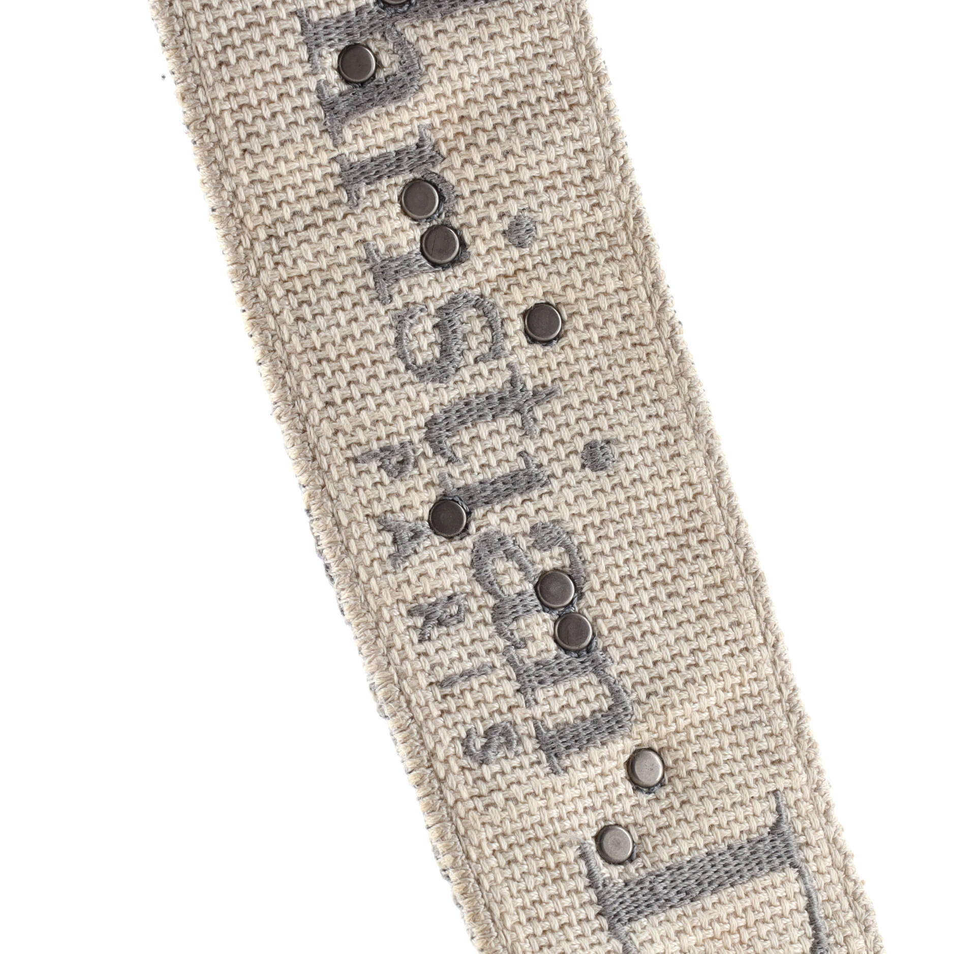 Shoulder Strap Embellished Oblique Canvas