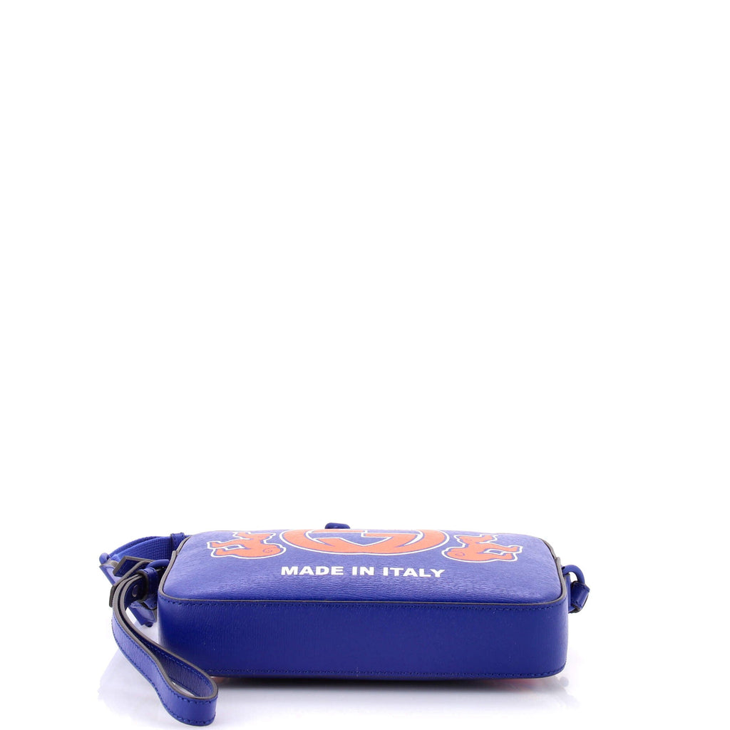 NY Dragons Camera Crossbody Bag Printed Leather Small