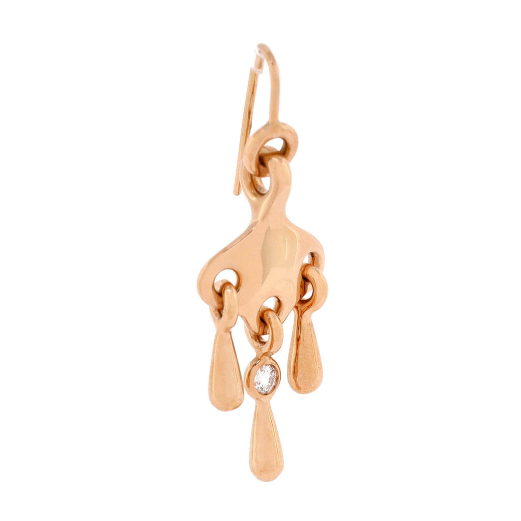 Filet d'Or Earrings 18K Rose Gold and Diamond