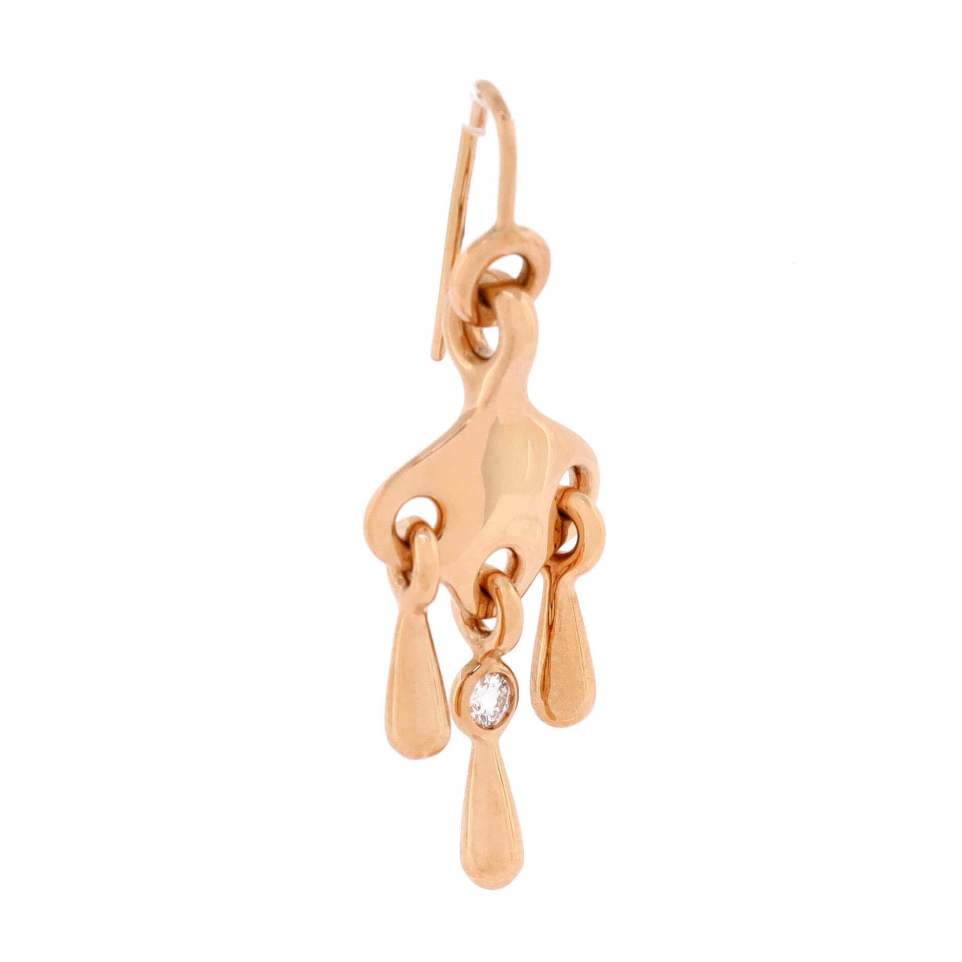 Filet d'Or Earrings 18K Rose Gold and Diamond
