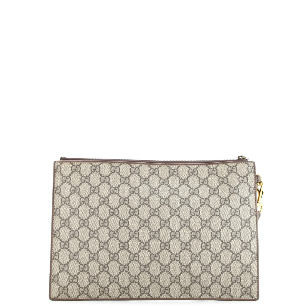Courrier Pouch GG Coated Canvas with Applique