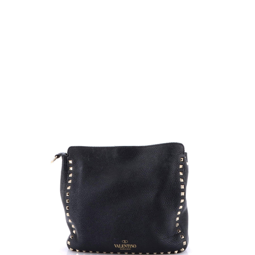 Rockstud Flip Lock Messenger Bag Leather Small