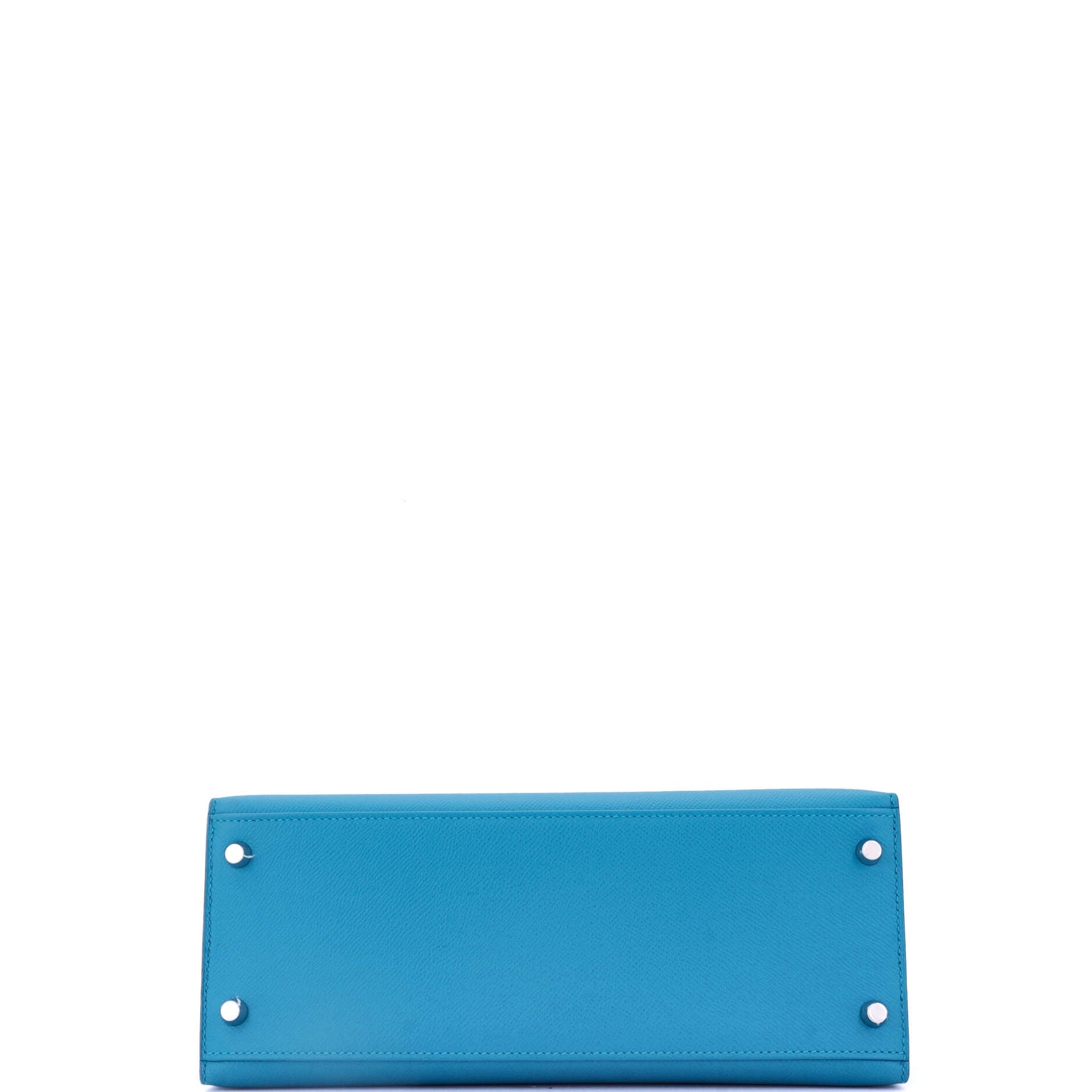 Kelly Handbag Bleu Zanzibar Epsom with Palladium Hardware 28