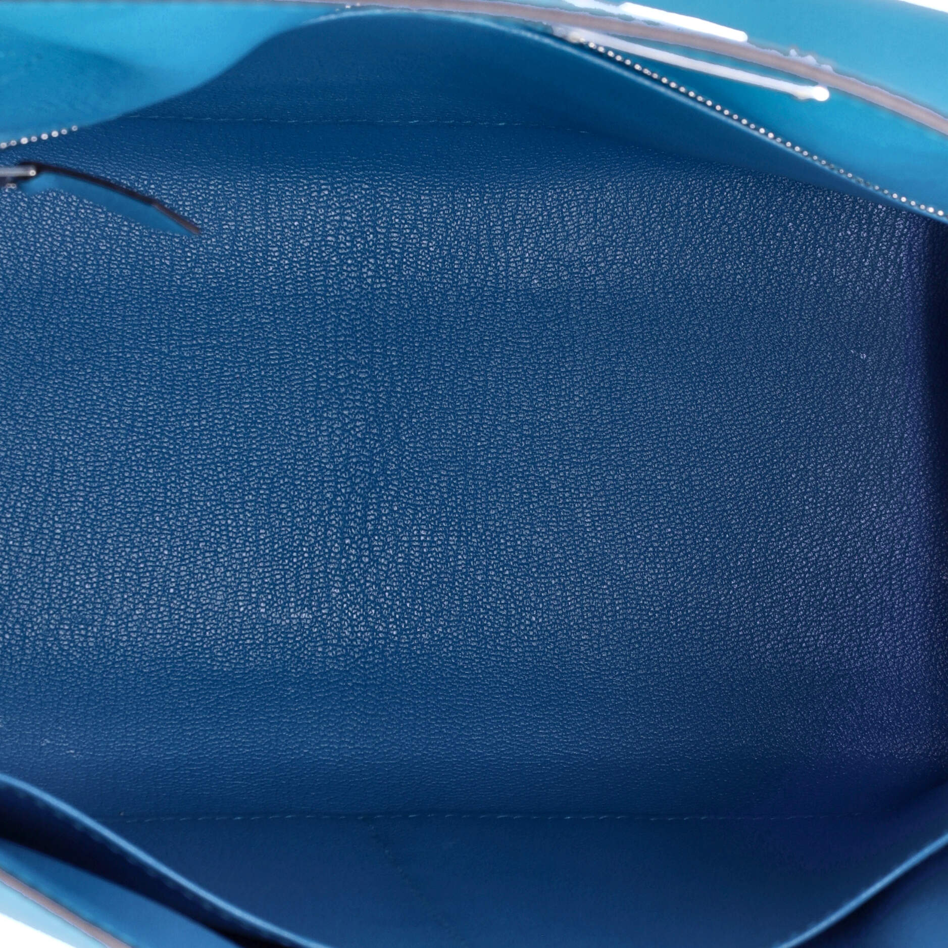 Kelly Handbag Bleu Zanzibar Epsom with Palladium Hardware 28