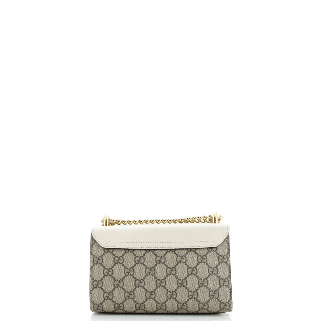 Pearly Padlock Shoulder Bag GG Coated Canvas with Studded Leather Small