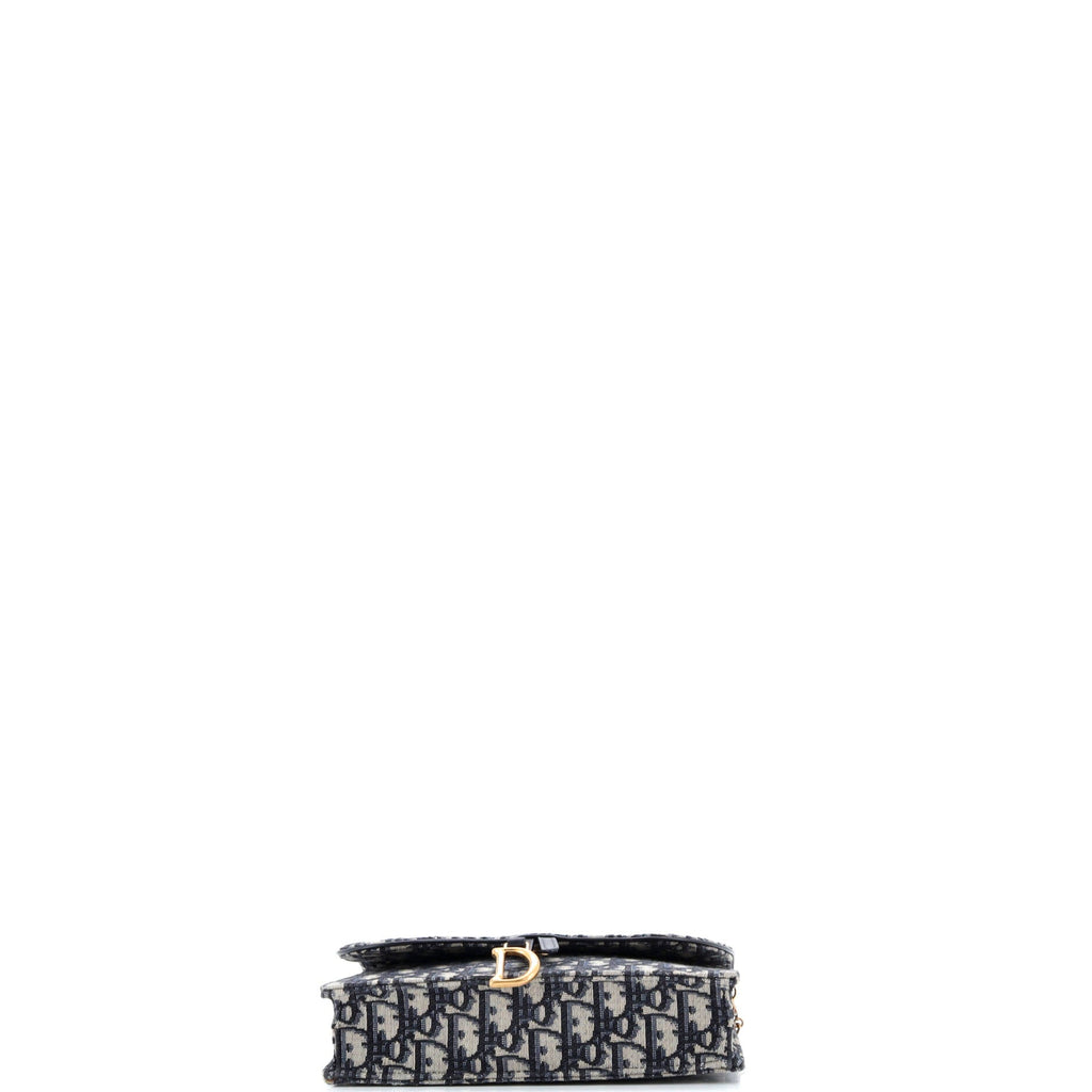 Saddle Chain Clutch Oblique Canvas