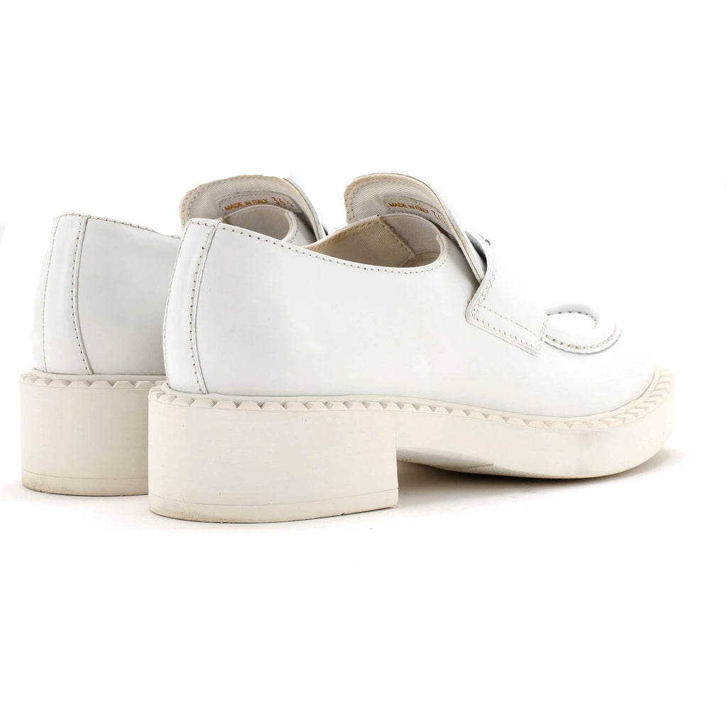Women's Triangle Logo Loafers Spazzolato Leather
