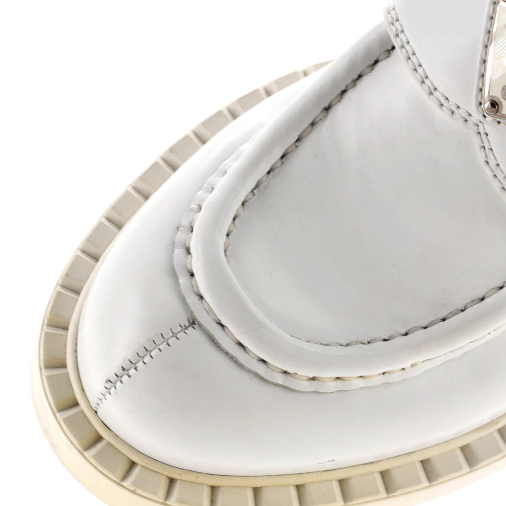 Women's Triangle Logo Loafers Spazzolato Leather