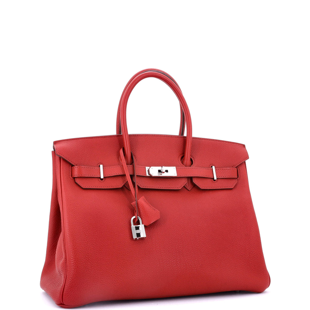 Birkin Handbag Rouge Casaque Togo with Palladium Hardware 35