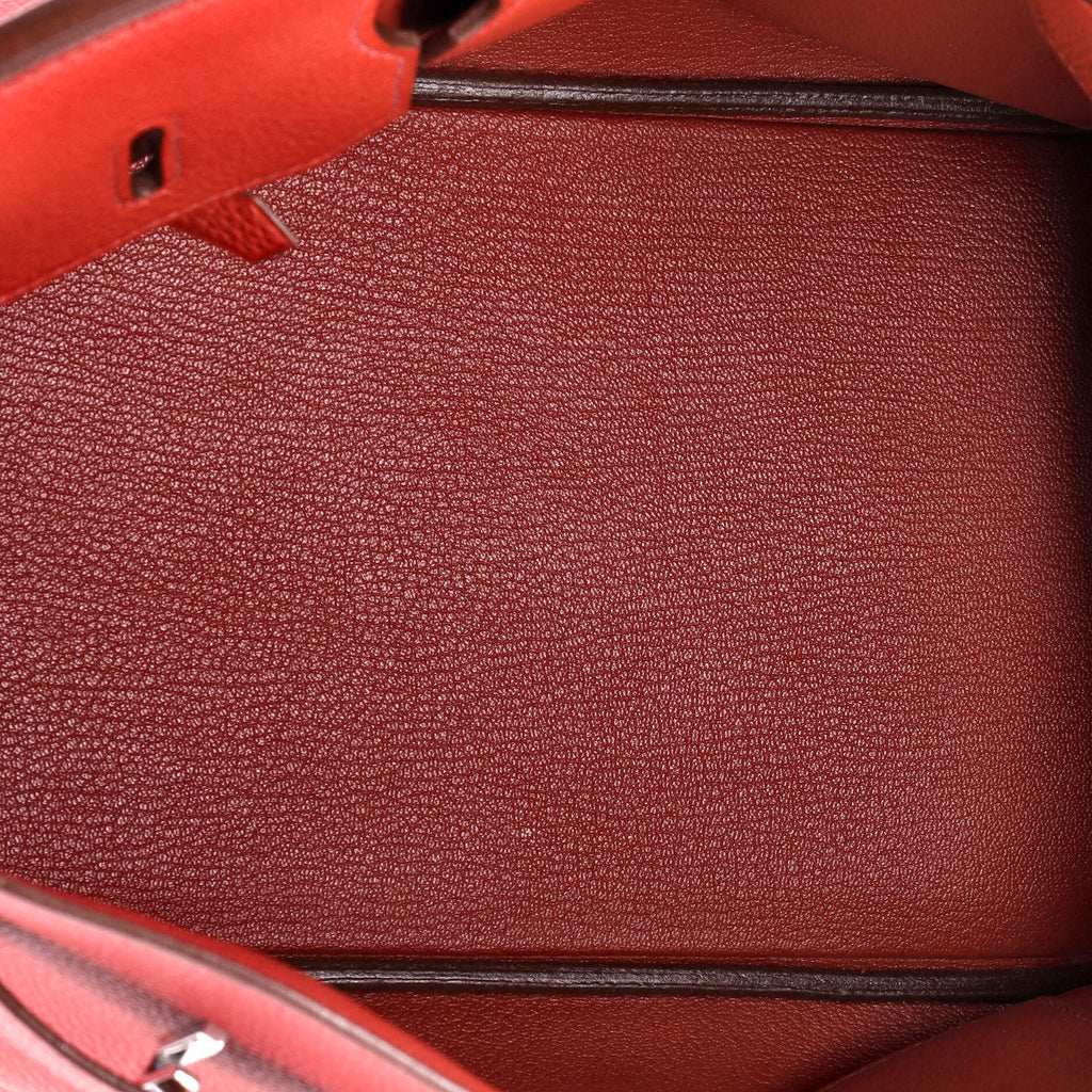 Birkin Handbag Rouge Casaque Togo with Palladium Hardware 35