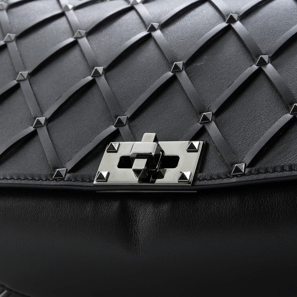 Rockstud Beehive Chain Flap Bag Quilted Leather Medium