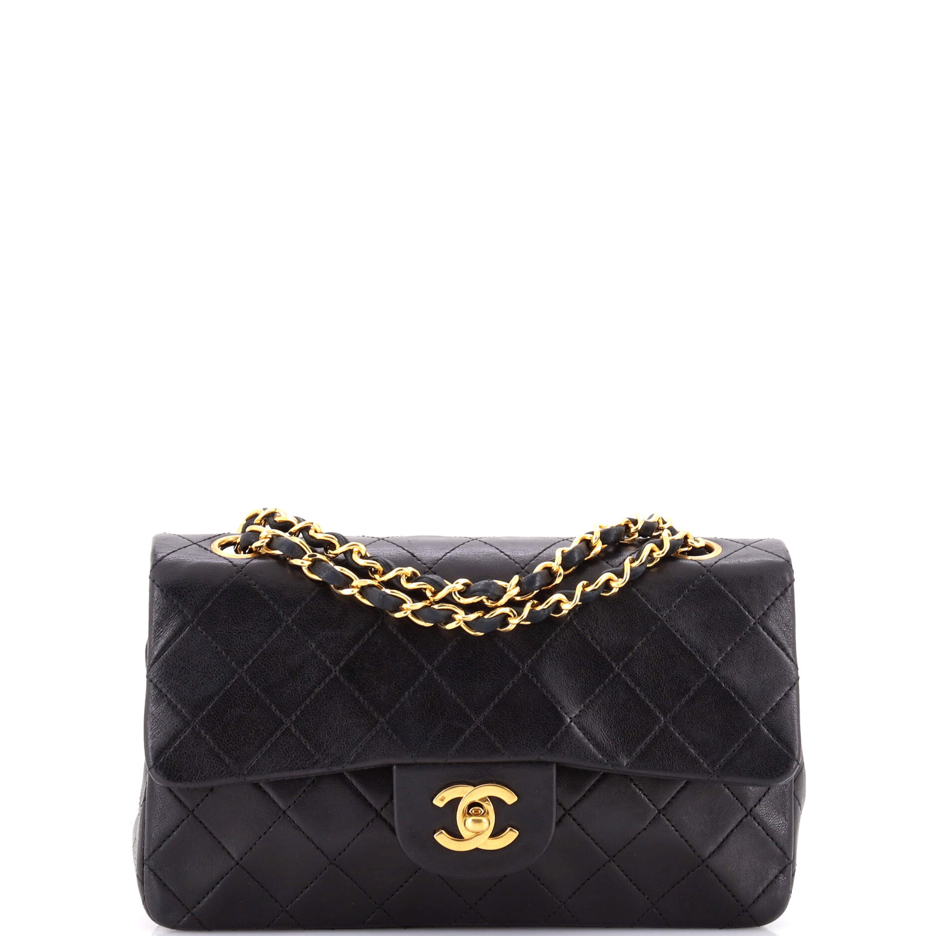 Vintage Classic Double Flap Bag Quilted Lambskin Small
