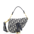 Saddle Handbag with Strap Oblique Canvas Mini