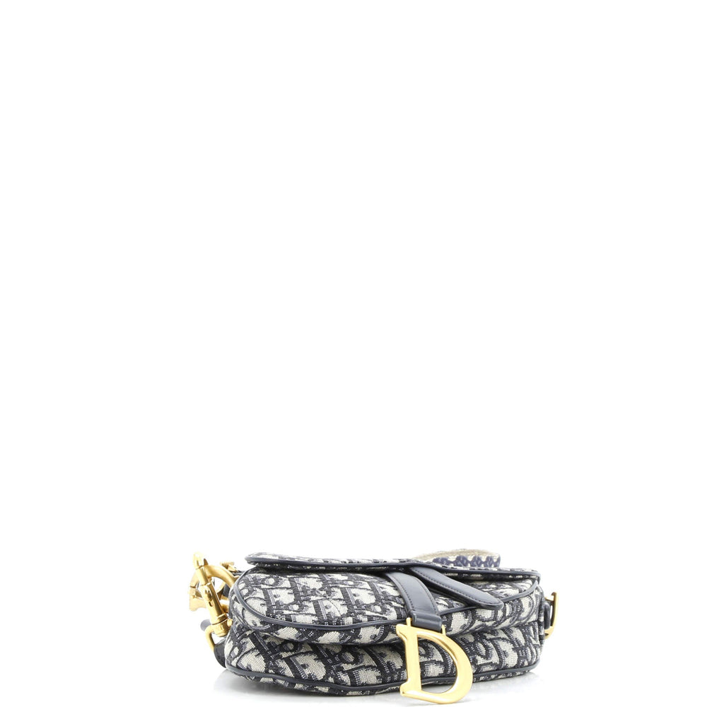 Saddle Handbag with Strap Oblique Canvas Mini